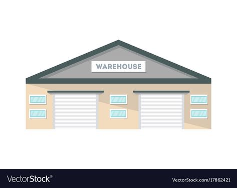 Warehouse construction icon in flat design Vector Image Warehouse Illustration, Construction Icon, Old Art, Design Vector, Flat Design, Gazebo, Vector Art, Stock Illustration, Vector Free