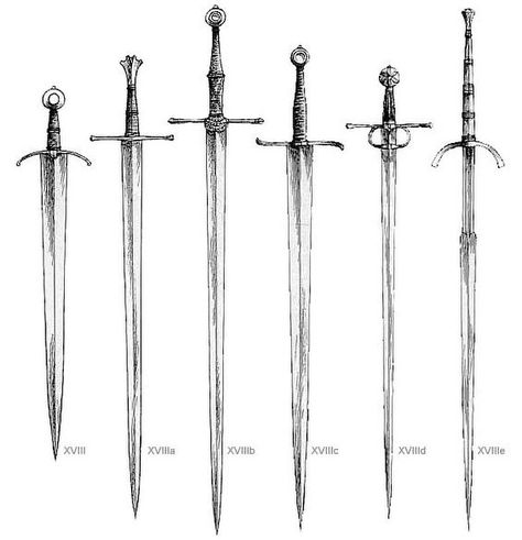 Tattoo Catalog, Medieval Tattoo, Knight Tattoo, Types Of Swords, Pretty Knives, Swords Medieval, Phoenix Tattoo, Cool Swords, Simplistic Tattoos