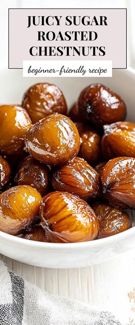 Image for Juicy Sugar Roasted Chestnuts How To Roast Chestnuts At Home, Roasted Chestnuts Recipes Holidays, Chestnut Dessert Recipes, How To Roast Chestnuts In The Oven, Chestnut Appetizer, Roasted Chestnuts Oven, Chestnut Desserts, Chestnut Recipes Desserts, Chestnuts Recipes