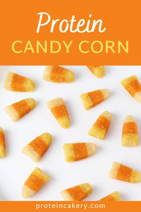 Looking for a healthy and delicious Halloween candy option? Try these all-natural, no added sugar, gluten-free Protein Candy Corn! Protein Candy, Healthy Candy Corn, Healthy Halloween Candy, Easy Protein Snacks, Cake Batter Protein, Protein Truffles, Ripped Recipes, Recipes Protein, Healthy Protein Meals