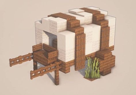 Minecraft Old West Builds, Minecraft Town Inspiration, Minecraft Traveling Cart, Minecraft Pig Enclosure, Minecraft Medieval City Ideas, Minecraft Villagers House, Minecraft Custom Village Ideas, Minecraft Tent Design, Small Minecraft Decorations