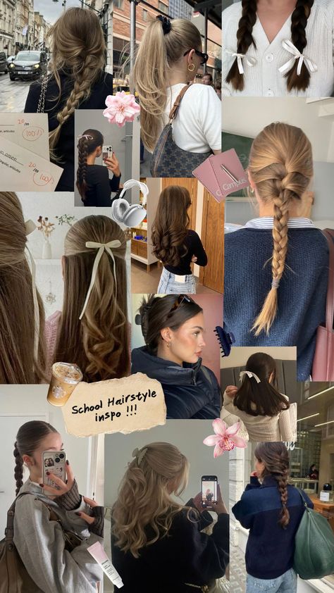 #schoolhairstyles #school #schoolinspo #thatgirl #thatgirlaesthetic #schoolaesthetic #hairstyles #hairstyle #student #university #beautyandbrains #fall #fallaesthetic School Hairstyles Layers, Private School Hair, Hairstyle For University, Med Student Hairstyles, Smart Girl Hairstyles, Hairstyles For Schools, Hairstyles Collage, Hairstyles For University, Down Hairstyles For School