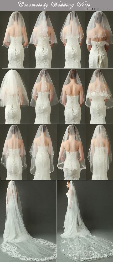 Vail For Bride, Big Veil Wedding, Bridal Veil Lengths, Waltz Length Wedding Veil, Vail For Wedding Dress, Unique Bridal Veils And Headpieces, How To Make Veil Bridal, Wedding Dresses And Veils, Bridal Veils And Headpieces Ideas