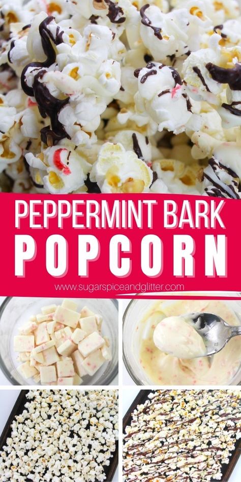 How to make a peppermint bark popcorn, the perfect easy gourmet popcorn recipe for a family movie night or an inexpensive neighbour gift for the holidays. Peppermint Popcorn Recipe, Christmas Smorgasbord, Peppermint Popcorn, Winter Snacks, Homemade Peppermint Bark, Today Recipes, Christmas Popcorn, Peppermint Chocolate, Popcorn Recipe