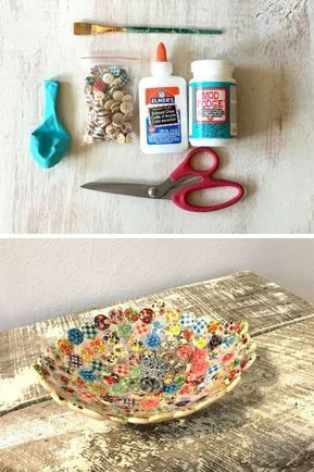 Button Bowl, Diy Dish, Diy And Crafts Sewing, Diy Buttons, Diet Vegetarian, Button Crafts, Décor Diy, Diy Home Decor Projects, Crafts For Teens