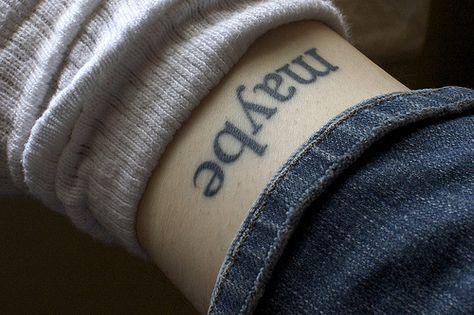 maybe, my favorite word Typography Tattoos, Anthropologie Hacks, One Word Tattoo, One Word Tattoos, Korean Tattoo Artist, Typography Tattoo, Type Tattoo, Inspirational Typography, Pattern Tattoo