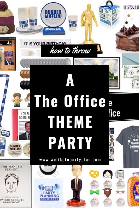 👔📄📦Here to share some ideas and inspiration for a •The Office• theme party! Decorations, party favors, and more! Follow us on instagram at @weliketopartyplan!📦📄👔  #affiliate #amazon #partyideas #partyplanning #diy #WeLiketoParty #partydecorations #partyfavors #partythemes #theoffice #michaelscott #jimandpam The Office Christmas Party, The Office Themed Cocktails, The Office Themed Christmas Party, The Office Theme Party Ideas, The Office Theme Party, The Office 40th Birthday Party, The Office Themed Party, The Office Party Ideas, The Office Themed Farewell Party