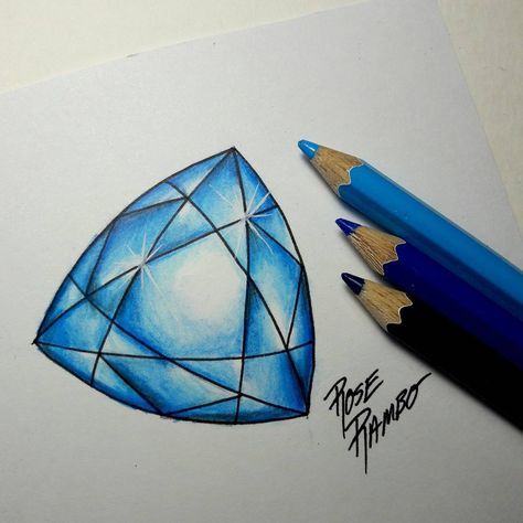 Gem Drawing Tutorials, Drawing Ideas Colored Pencil, Gem Drawing, Jewel Drawing, Tutorials Art, Colored Pencil Tutorial, Gemstone Art, Jewelry Illustration, Jewelry Design Drawing