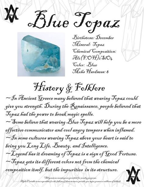 #BlueTopaz #Topaz #ALphaVariable #Crystals #CrystalsAndGemstones #GemstoneMeaning #Meaning Blue Topaz Meaning, Topaz Meaning, Topaz Birthstone, Gemstone Meanings, Crystal Therapy, Crystal Healing Stones, Blue Topaz Stone, Crystal Meanings, Topaz Stone