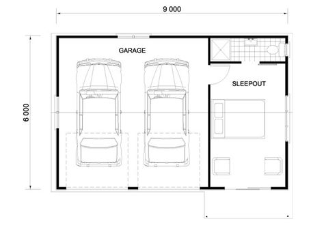 Custom Built Garages & Sleepouts Garage Sleepout, Multi Car Garage, Parking Plan, One Room Flat, Garage Apartment Floor Plans, Man Garage, Restaurant Plan, Office Floor Plan, Garage Addition