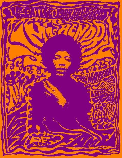 Jimi Hendrix Concert Autor: Victor Moscoso Año: 1988 Poster Grafico, 60s Art, Wal Art, Vintage Concert Posters, Vintage Music Posters, Rock Posters, Arte Inspo, Hippie Art, Art Collage Wall