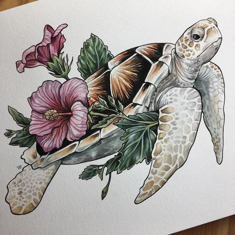 Turtle Tattoos, Sea Turtle Tattoo, See Tattoo, Turtle Tattoo Designs, Turtle Drawing, Sea Turtle Art, Turtle Tattoo, Turtle Painting, Turtle Art