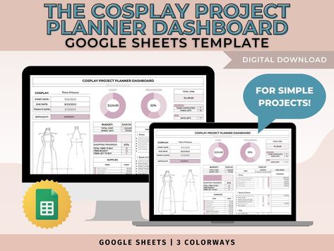 This simple, easy to use Google Sheets spreadsheet serves as an at-a-glance dashboard for your cosplay and sewing projects! Track your projects progress, cost, hours, and more. Cosplay Planner, Project Dashboard, Easy Cosplay, Your Cosplay, Planner Dashboard, Project Planner, Google Sheets, Planner Ideas, Office School