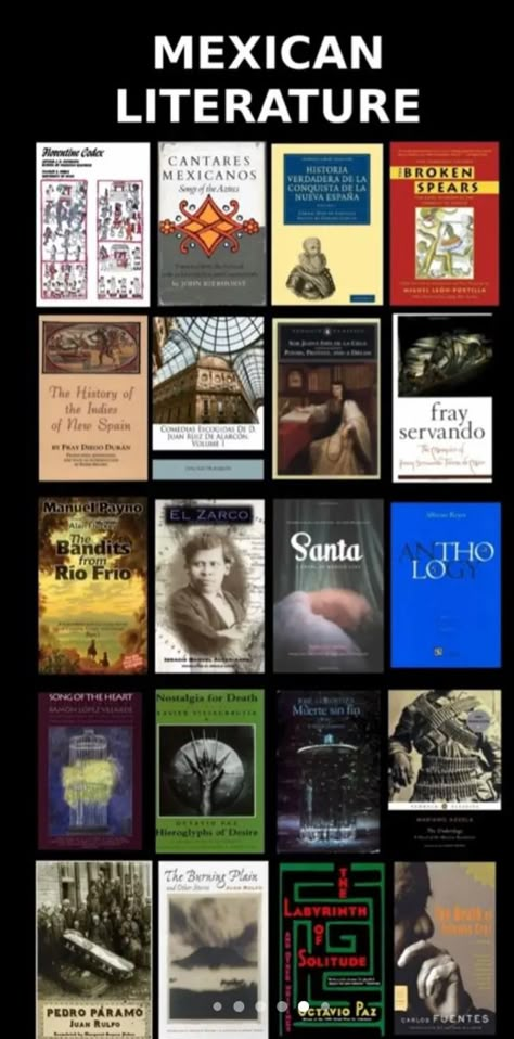 Spanish Books To Read, Mexican Literature, Mexican Books, Miranda Core, Classic Books List, Book Charts, Latin American Literature, Spanish Literature, Books Recommendations