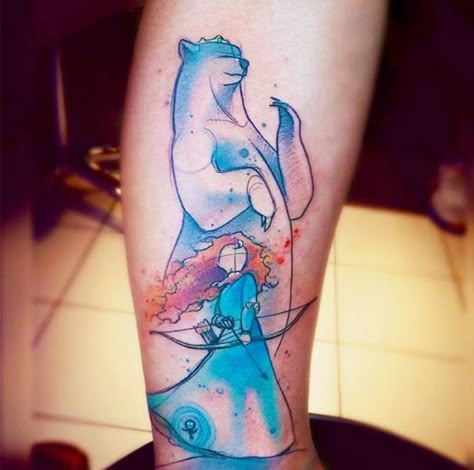 Brave Tattoo Brave Tattoo, Tattoos Disney, Disney Tattoo Ideas, Be Brave Tattoo, Tattoos Instagram, Tattoo Disney, Disney Sleeve, Disney Princess Tattoo, Princess Tattoo