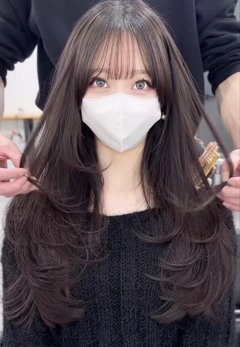 Korean Haircut Long, Korean Bangs Hairstyle, Korean Long Hair, Pretty Hair Cuts, Haircuts For Long Hair With Layers, Hair Style Korea, Hair Inspiration Long, Hairstyles For Layered Hair, Haircuts For Medium Hair