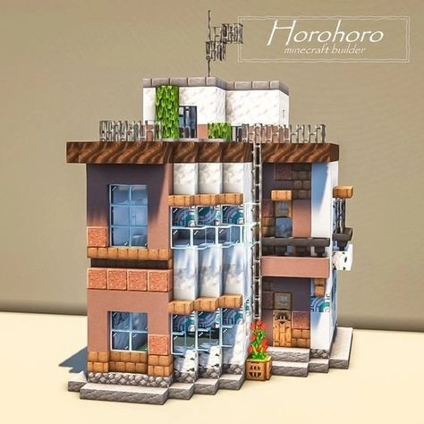 Cute Minecraft City Builds, Minecraft Store Front Ideas, Minecraft Shopping District, Minecraft Stacked Houses, Minecraft City Houses, Minecraft Bookstore, Minecraft Shops Ideas, Minecraft Town Square, Minecraft Stores