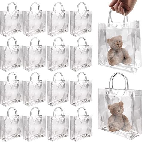 Amazon.com: BadenBach 16 PCS Clear Plastic Gift Bags with Handle,Reusable Transparent PVC Plastic Gift Wrap Tote Bag for Shopping Retail Merchandise Boutique Wedding Birthday Baby Shower Party Favor (9.84" x 9.84" x 3.54") : Everything Else Clear Gift Bags, Plastic Gift Wrap, Plastic Gift Bags, Christmas Gift Packaging, Clear Tote Bags, Retail Bags, Boutique Wedding, Gift Totes, Baby Shower Party Favors