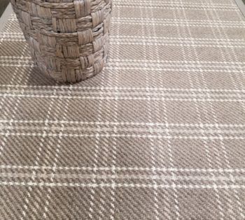 Bellbridge Hensley rug fabricated with wide cotton border. Plaid Carpet Office, Plaid Carpet Living Room, Plaid Wall To Wall Carpet, Plaid Carpet Bedroom, Basement Carpeting, Hallway Upstairs, Plaid Carpet, Plaid Living Room, Plaid Bedroom