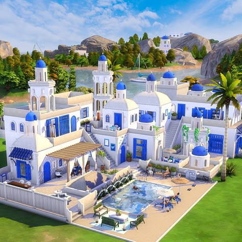 Sims 4 Vacation Lots, Sims 4 Resort Cc, Sims 4 Resort Build, Sims 4 Greece Cc, Greece Sims 4, Sims 4 House Cc Lot Patreon, Sims 4 Resort, Sims 4 Lots Cc Patreon, Sims 4 Lots Patreon