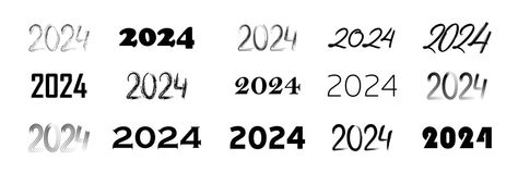 Collection of 2024 number design template. Black isolated lettering 2024. 2024 Number Design Fonts, 2024 Number Aesthetic Black, 2024 Lettering Design Numbers, Number Caligraphy, 2024 Number Design, 2024 Number Design Aesthetic, 2024 Number, Vintage Aesthetic Stickers Printables, Number Fonts