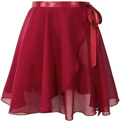 Ballet Inspired Fashion, Ballet Wrap Skirt, Dance Skirts, Ballet Dance Dress, Ballet Clothes, Wrap Skirts, Chiffon Wrap, Dance Skirt, Red Skirts