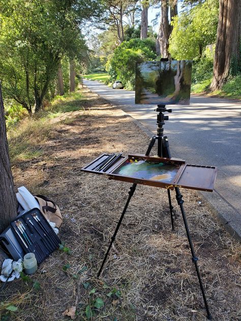 My Plein Air Painting Setup En Plein Air Painting, Plein Air Easel, Direct Painting, Palette Wall, Pochade Box, Oil Painting Tips, Travel Art Kit, Land And Sea, Air Painting