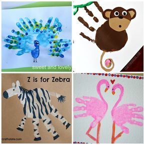 Fun Zoo Animal Handprint Crafts for Kids - Crafty Morning: Safari Crafts, Animal Crafts Preschool, Zoo Crafts, Zoo Animal Crafts, Animal Art Projects, Hand Prints, Handprint Craft, Animal Crafts For Kids, Handprint Crafts