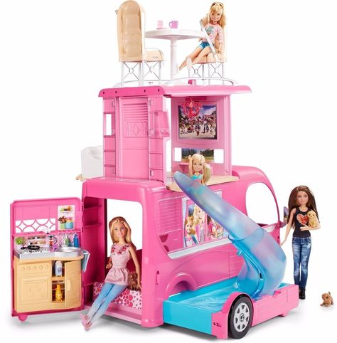 BARBIE - CAMPER DE LUJO Precio S/. 399,00 Camping Barbie, Barbie Camper Van, Barbie Camper, Accessoires Barbie, Barbie Playsets, Куклы American Girl, Vans Girl, Barbie Sets, Mattel Shop