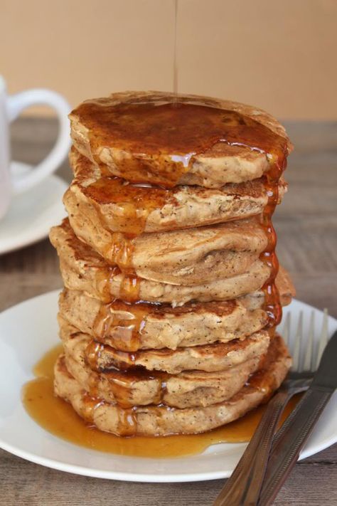 Earl Grey Vanilla Tea Pancakes with Honey Tea Syrup (aka London Fog Pancakes)