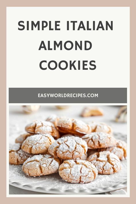 Explore the exquisite world of Italian Amaretti Cookies - a delightful treat made with almond flour, sugar, and egg whites. Savor the authentic taste and texture of these traditional almond cookies by trying out this quick and easy recipe. Elevate your baking skills and captivate your taste buds with every bite of these elegant cookies. Impress your family and friends or indulge in a moment of pure bliss by creating your batch today! Almond Flour Cookies Recipes Easy, Italian Almond Cookies Recipes, Amaretti Cookies Italian, Amaretti Cookies Recipe, Almond Treats, Almond Flour Sugar Cookies, Worlds Best Cookies, Amaretti Cookie Recipe, Almond Paste Cookies