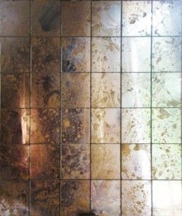 Aged Mirror Tiles, Antique Effect Mirror, Smoky Mirror Wall, Mirrored Shower Wall, Antique Mirror Bar, Antique Mirror Texture, Mercury Glass Wall, Antiqued Mirror Wall, Antique Mirror Tile