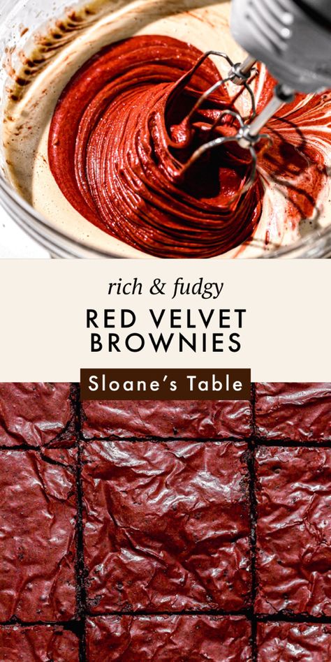 Red Velvet Chocolate Brownies, Fudgy Red Velvet Brownies, Red Velvet Blondies, Redvelvet Brownies Recipes, Gourmet Brownies Recipes, Red Brownies, Redvelvet Brownies, Red Velvet Bars, Red Velvet Brownies Recipe