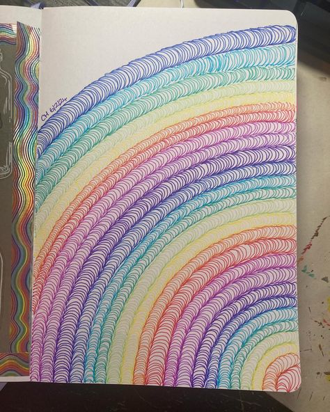 Doodles and rainbows. Two of my favourite things. Inspired by @kristiinakaunisaho #Artist #Doodles #Zentangle #Rainbow #Satisfying Rainbow Doodles, Rainbow Doodle, My Favourite Things, Easy Art, Marker Art, Art Journal Inspiration, Simple Art, Art Stuff, Journal Inspiration