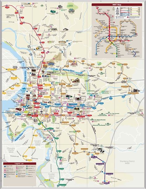 Large map of Taipei 1 Bangkok Tourist Map, Taiwan Culture, Shanghai Map, Bangkok Tourist, Taipei Travel, Chinese Artwork, Taiwan Travel, Tourist Map, Taipei City