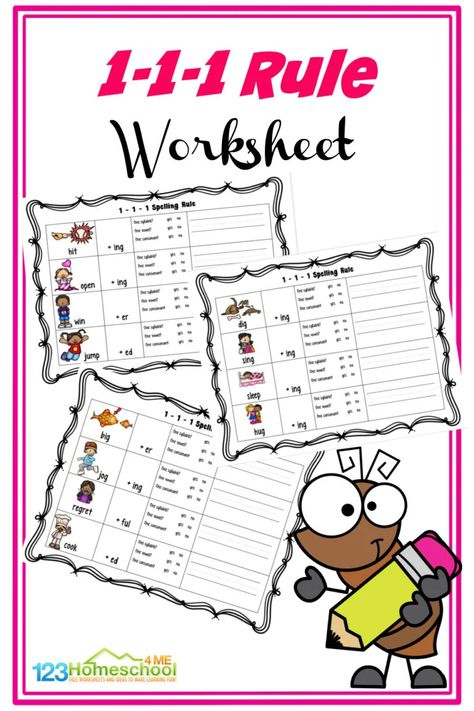 Floss Rule Worksheet Free, 1-1-1 Doubling Rule, Double Consonants Worksheet, Doubling Rule, Free Phonics Activities, Vowel Teams Activities, Spring Kindergarten Activities, Word Endings, Consonant Blends Worksheets