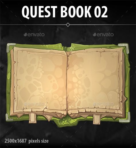 Quest Book 02 #Ad #Quest, #AFFILIATE, #Book Magic Objects, Quest Board, Ui Design Principles, Book Of Spells, Game 2d, French Wall Art, Game Gui, Game Icons, Dnd Ideas