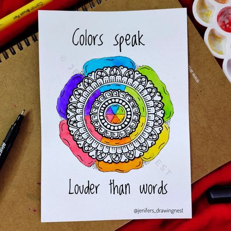 Holi Mandala Art, Holi Mandala, Mandala Work, Mandala Art Drawing, Holi Drawing, Colorful Mandala Art, Mandala Art For Beginners, Drawing Colorful, Holi Special