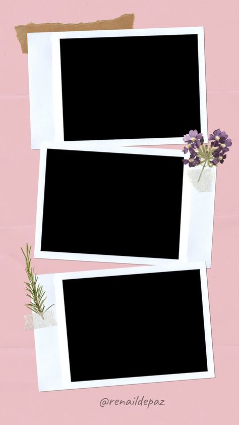 3 Polaroid Frame, 3 Picture Collage Layout, 3 Collage Template, Instagram Photo Frame Aesthetic, Polaroid Collage Template, Collage Template Aesthetic, Collage Ideas Picture Layout, Aesthetic Photo Collage Template, 3 Photo Collage Template