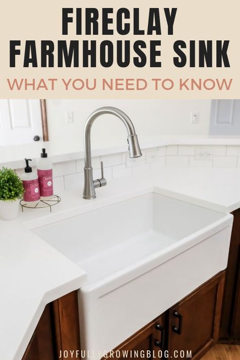 Farmhouse Sink Fireclay, Fireclay Farmhouse Sink, Dream Farm, Sink Kitchen, Fireclay Sink, Farmhouse Kitchen Design, Cottage Life, Text Overlay, Diy Decorating