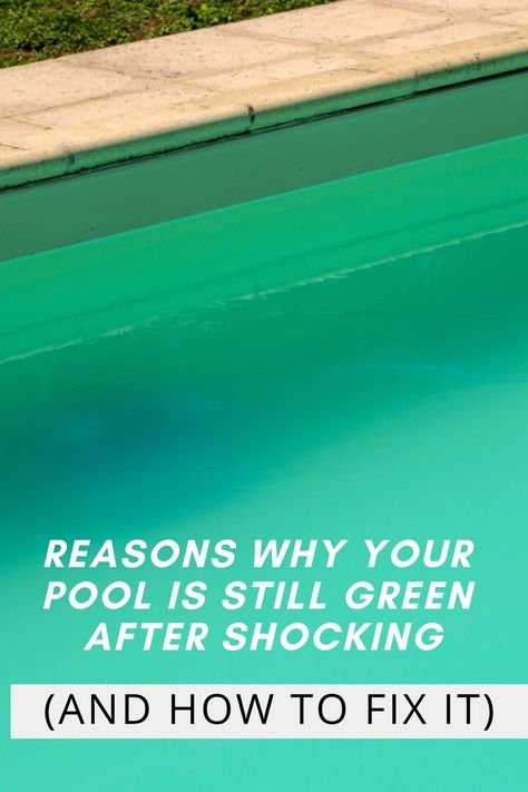 Here's why your swimming pool is still green after you shock it, and how to fix it. Pool Cleaning Tips, Swimming Pool Maintenance, Green Pool, Pool Shock, Pool Hacks, Swimming Pool Construction, Pool Care, Pool Construction, Pool Filters