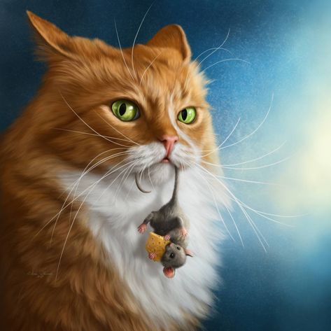 cats Cats Illustration, Cat Wallpaper, Cute Animal Drawings, Cat Painting, Animal Wallpaper, Warrior Cats, Cat Illustration, Cat Drawing, A Mouse