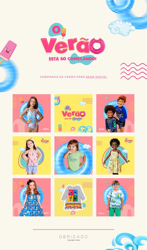 Summer Layout Design, Kids Branding Design Logos, Kids Social Media Design, Children Graphic Design, Kids Poster Design, Kids Logo Brand, Logo Business Design, Kids Branding Design, Children Projects