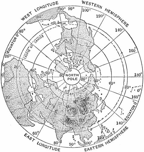 View from the North Pole Pole Tattoo, North Pole Map, Circle Graphic Design, Mount Meru, Circle Map, Map Tattoos, Alien Aesthetic, Geography Map, Earth Map