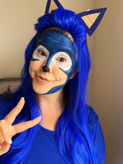 Hedgehog Makeup, Face Paints, The Hedgehog, Face Painting, Fancy Dress, Sonic, Sonic The Hedgehog, Halloween Face, Face Makeup