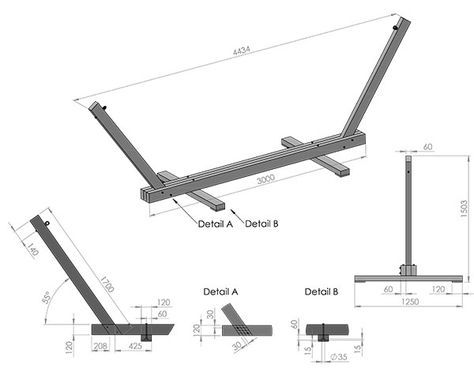 Pallet Bar Plans, Hammock Frame, A Frame Cabin Plans, Backyard Hammock, Living Room Decor Gray, Front Yard Garden Design, Work Boxes, Outdoor Furniture Plans, Hammock Stand