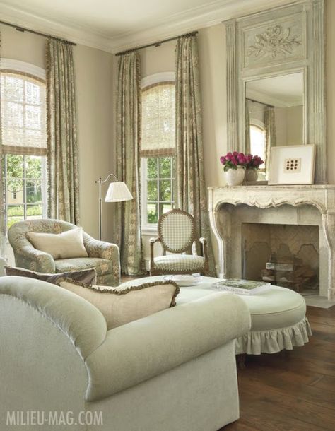 French Country Window Treatments, Country Window Treatments, French Country Living Room, Hello Lovely, French Country House, Beautiful Interiors, Country Decor, French Country, Great Rooms