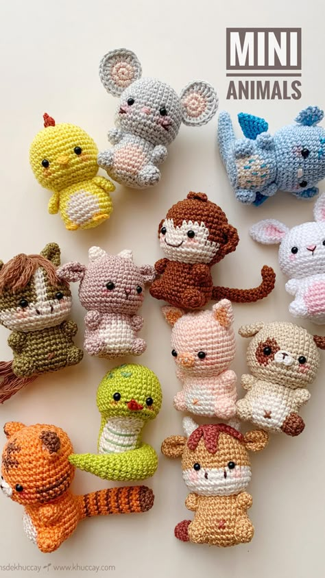 Crochet Keychain Animals Free Pattern, Small Crochet Dolls Free Patterns, Crochet Animal Keychain Free Pattern, Crochet Monkey Pattern Free Easy, Animal Keychain Crochet, Small Amigurumi Free Pattern Animals, Mom Crochet Gifts, Small Amigurumi Pattern, Crochet Baby Animals