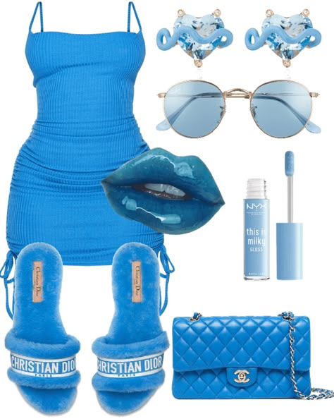 Taurus Fashion Outfits, Blue Baddie Outfits, Blue Outfits Black Women, Blue Outfit Black Women, Blue Birthday Outfits, Taurus Aesthetic Outfit, Taurus Outfits, Turquoise Outfit, Blue Outfit Ideas