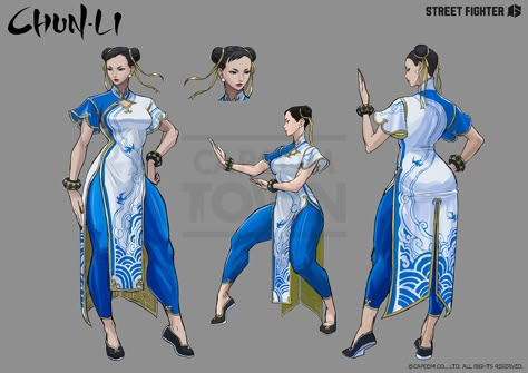 Chun-Li - Street Fighter 6 Game Design Docs... | Facebook Chun Li Alternate Costume, Chun Li Pose Reference, Rainbow Mika Street Fighter Fanart, Chung Li Street Fighter, Chun Li Pose, Chun Li Sf6, Chun Li Street Fighter 6, Video Game Character Design, Chung Li